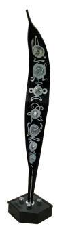 Black/Silver Palm Tree Seed Pod Sculpture