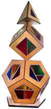Stained Glass And Wood Sculpture